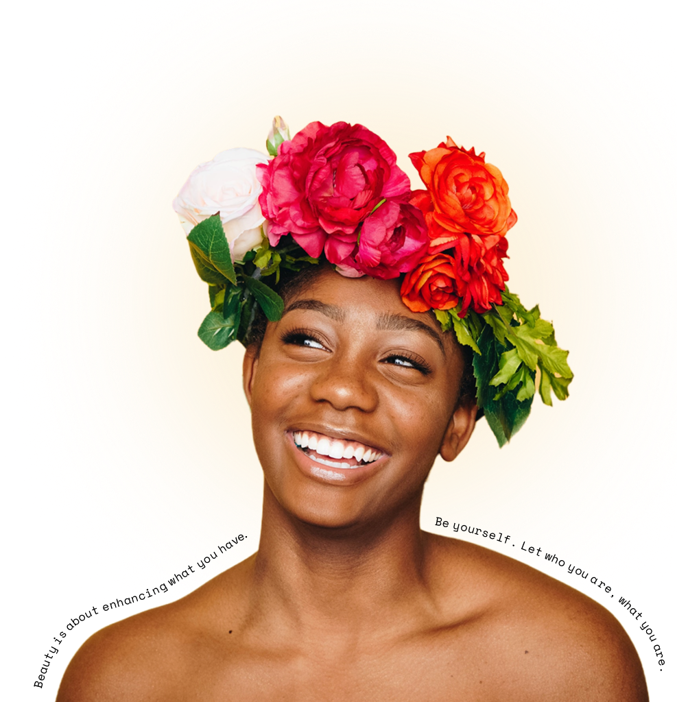 Chica con flores